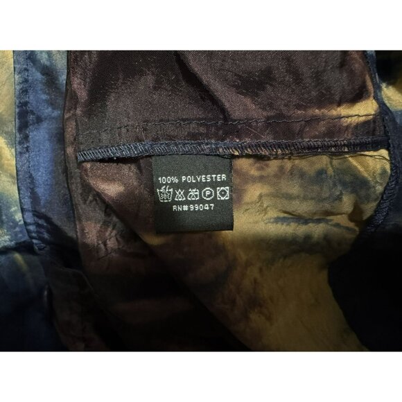 Y2K Artsy Tie-Dye Babydoll Top Balloon Sleeve Mandarin Collar Vtg Retro Sz M - Picture 6 of 6